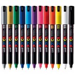 POSCA PC1MR PAINT MARKER BULLET ULTRA FINE 07MM ASSORTED PACK 12