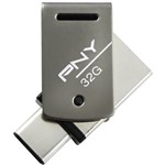 PNY DULEY DUAL USB 31 OTG TYPEC FLASH DRIVE 32GB GREY