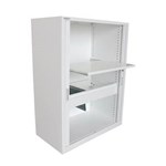 STEELCO TAMBOUR DOOR CABINET PULL OUT DRAWER 1200MM WHITE SATIN