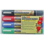 ARTLINE 525T DUAL NIB WHITEBOARD MARKER BULLETCHISEL 2050MM ASSORTED WALLET 4