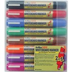 ARTLINE 525T DUAL NIB WHITEBOARD MARKER BULLETCHISEL 2050MM ASSORTED WALLET 8