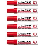 ARTLINE 5109A WHITEBOARD MARKER CHISEL 10MM RED BOX 6