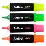 ARTLINE VIVIX HIGHLIGHTER CHISEL ASSORTED PACK 4