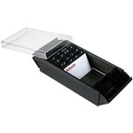 ESSELTE ELEMENTS BUSINESS CARD BOX METAL 600 CARDS BLACK