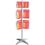 ESSELTE BROCHURE HOLDER CAROUSEL FLOOR STAND 3 TIER 12 POCKET DL  12 POCKET A4