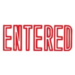 XSTAMPER CXBN 1021 PREINKED MESSAGE STAMP ENTERED 42 X 13MM RED