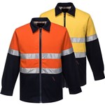 PRIME MOVER MW028 BLUEY JACKET WOOL BLEND WITH ZIP CLOSURE 2TONE