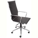RAPIDLINE PU605H EXECUTIVE CHAIR HIGH BACK ARMS CHROME FRAME PU BLACK
