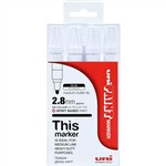 UNIBALL PX20 PAINT MARKER BULLET 28MM WHITE PACK 4