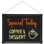 QUARTET LED WRITING BOARD WITH CHAIN 450 X 600MM BLACK