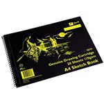 QUILL Q534 SKETCH BOOK PP SHORT BOUND 110GSM A4 210 X 297MM 20 SHEETS BLACK