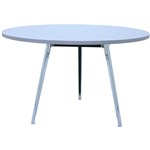 RAPID AIR ROUND TABLE POLISHED ALUMINIUM FRAME 1200MM NATURAL WHITE