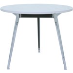 RAPID AIR ROUND TABLE POLISHED ALUMINIUM FRAME 900MM NATURAL WHITE