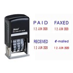 DESKMATE RP1822D4 MINI SELFINKING DATE STAMP 4 PHRASES 4MM BLUERED