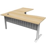 RAPID SPAN DELUXE CORNER WORKSTATION METAL MODESTY PANEL 1500 X 1500 X 730MM NATURAL OAKSILVER
