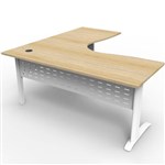 RAPID SPAN DELUXE CORNER WORKSTATION METAL MODESTY PANEL 1500 X 1500 X 730MM NATURAL OAKWHITE