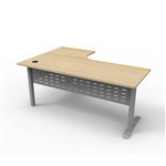 RAPID SPAN DELUXE CORNER WORKSTATION METAL MODESTY PANEL 1800 X 1200 X 730MM NATURAL OAKSILVER