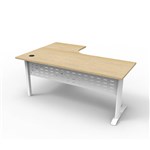 RAPID SPAN DELUXE CORNER WORKSTATION METAL MODESTY PANEL 1800 X 1200 X 730MM NATURAL OAKWHITE