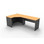 RAPID WORKER CORNER WORKSTATION COMPLETE 1200 X 2100 X 600MM BEECHIRONSTONE