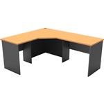 RAPID WORKER CORNER WORKSTATION COMPLETE 1800 X 1500 X 600MM BEECHIRONSTONE