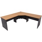 RAPID WORKER CORNER WORKSTATION COMPLETE 2100 X 2100 X 600MM BEECHIRONSTONE