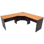 RAPID WORKER CORNER WORKSTATION COMPLETE 2100 X 2100 X 600MM CHERRYIRONSTONE