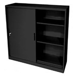 STEELCO SLIDING DOOR CABINET 2 SHELVES 1015 X 914 X 465MM GRAPHITE RIPPLE