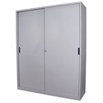 STEELCO SLIDING DOOR CABINET 3 SHELVES 1830 X 1500 X 465MM SILVER GREY