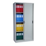 STEELCO SLIDING DOOR CABINET 3 SHELVES 1830 X 1500 X 465MM WHITE SATIN