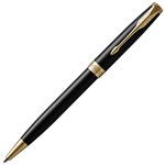 PARKER SONNET BALLPOINT PEN GOLD TRIM BLACK LACQUER