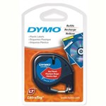 DYMO 91333 LETRATAG PLASTIC LABELLING TAPE 12MM X 4M COSMIC RED