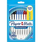 PAPERMATE KILOMETRICO BALLPOINT PENS MEDIUM ASSORTED PACK 10