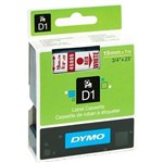 DYMO 45805 D1 LABELLING TAPE 19MM X 7M RED ON WHITE