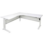 RAPID SPAN ELECTRIC HEIGHT ADJUSTABLE CORNER WORKSTATION 1800 X 1500 X 700MM NATURAL WHITEWHITE