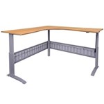 RAPID SPAN ELECTRIC HEIGHT ADJUSTABLE CORNER WORKSTATION 1800 X 1800 X 700MM BEECHSILVER