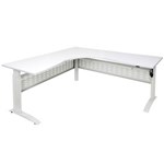 RAPID SPAN ELECTRIC HEIGHT ADJUSTABLE CORNER WORKSTATION 1800 X 1800 X 700MM NATURAL WHITEWHITE