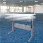 RAPID SPAN ELECTRIC HEIGHT ADJUSTABLE OPEN DESK 1800 X 700MM NATURAL WHITESILVER
