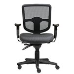 ERGOSELECT SWIFT ERGONOMIC CHAIR MEDIUM MESH BACK 3 LEVER SEAT SLIDE BLACK NYLON BASE ADJUSTABLE ARMS GREY