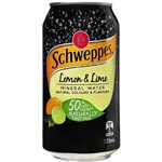 SCHWEPPES LEMON AND LIME MINERAL WATER CAN 375ML CARTON 24
