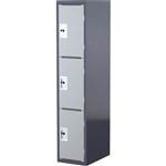 STEELCO SCHOOL HEAVY DUTY LOCKER 3 DOOR 380MM DARKLIGHT GREY