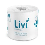 LIVI ESSENTIALS TOILET TISSUE 2 PLY 700 SHEET CARTON 48