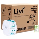 LIVI ESSENTIALS JUNIOR JUMBO TOILET ROLL EMBOSSED 2 PLY 120M CARTON 16
