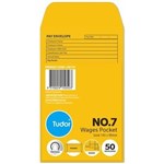 TUDOR ENVELOPES NO7 WAGES POCKET PREPRINTED PRESS SEAL 80GSM 90 X 145 GOLD PACK 50