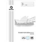 OLYMPIC NPG56 EXERCISE BOOK NSW RULING GRID 5MM 55GSM 64 PAGE 250 X 176MM PACK 20