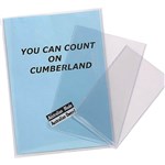 CUMBERLAND EXTRA HEAVY DUTY UNPUNCHED CARD HOLDER 125 MICRON A4 CLEAR PACK 25