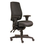 ERGOSELECT SPARK ERGONOMIC CHAIR HIGH BACK 3 LEVER SEAT SLIDE BLACK NYLON BASE ADJUSTABLE ARMS BLACK
