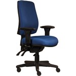 ERGOSELECT SPARK ERGONOMIC CHAIR HIGH BACK 3 LEVER SEAT SLIDE BLACK NYLON BASE ADJUSTABLE ARMS BLUE