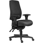 ERGOSELECT SPARK XL ERGONOMIC CHAIR HIGH BACK 4 LEVER SEAT SLIDE XL SEAT BLACK NYLON BASE ADJUSTABLE ARMS BLACK