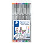 STAEDTLER 308 PIGMENT LINER 03MM NIB ASSORTED PACK 6