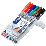 STAEDTLER 311 LUMOCOLOR NONPERMANENT MARKER SUPERFINE 04MM ASSORTED WALLET 6